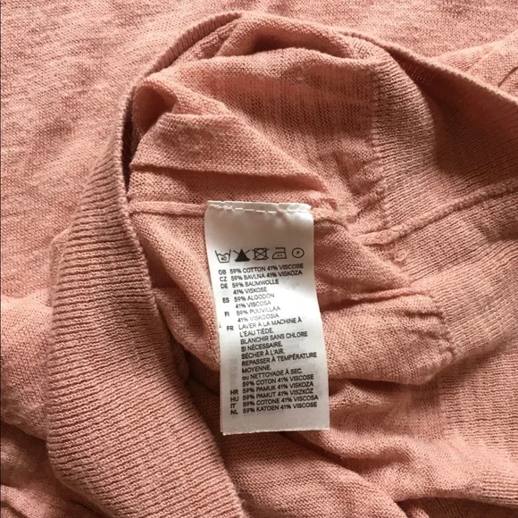 EUC H&M lightweight peach sweater S-M - Picture 6 of 7
